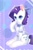 Size: 1181x1771 | Tagged: safe, artist:nitrogenowo, rarity, pony, unicorn, bow, clothes, ear fluff, hair bow, shirt, sitting, solo