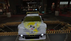 Size: 1024x600 | Tagged: safe, derpy hooves, pegasus, pony, bmw, bmw m1, car, female, game screencap, itasha, mare, need for speed, need for speed world, video game, wings