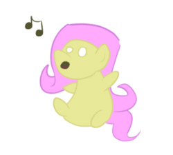 Size: 500x450 | Tagged: safe, artist:liracrown, part of a set, fluttershy, pegasus, pony, animated, simple background, singing, sitting, solo, white background