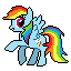 Size: 64x64 | Tagged: safe, artist:xxmegamuffinxx, derpibooru import, rainbow dash, pegasus, pony, pixel art, solo