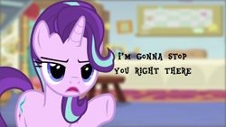 Size: 1920x1080 | Tagged: safe, artist:duskyzombie, derpibooru exclusive, starlight glimmer, pony, unicorn, female, i'm gonna stop you right there, mare, meme, reaction image, solo