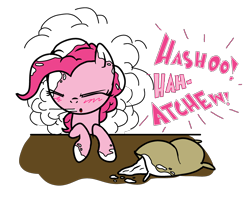 Size: 3000x2500 | Tagged: safe, artist:daisymeadows, pinkie pie, earth pony, pony, female, flour, sneeze cloud, sneezing