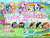 Size: 1774x1334 | Tagged: safe, artist:juaiasi, derpibooru import, applejack, berry punch, berryshine, fluttershy, lyra heartstrings, pinkie pie, rainbow dash, rarity, twilight sparkle, oc, earth pony, pegasus, pony, unicorn, anniversary, birthday cake, cake, crossover, hat, mane six, pacifier, party hat, plushie, portuguese, sonic rainboom, sonic rainboom (forum), sonic the hedgehog, sonic the hedgehog (series), traditional art