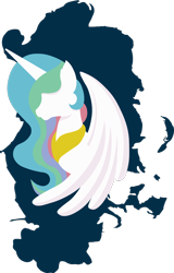 Size: 1280x2006 | Tagged: safe, artist:simonk0, princess celestia, alicorn, pony, female, lineless, mare, minimalist, simple background, solo, spread wings, transparent background, vector