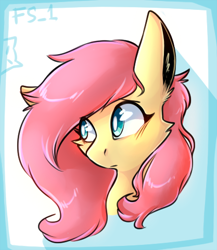 Size: 417x481 | Tagged: safe, artist:suplolnope, fluttershy, pegasus, pony, bust, portrait, solo