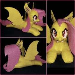 Size: 1080x1080 | Tagged: safe, artist:lucaspratt, fluttershy, bat pony, pony, bats!, felt, flutterbat, irl, photo, plushie, solo