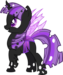 Size: 3123x3742 | Tagged: safe, artist:drakizora, derpibooru import, twilight sparkle, twilight sparkle (alicorn), alicorn, changeling, changelingified, female, mare, purple changeling, simple background, solo, transparent background, vector