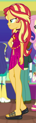 Size: 230x790 | Tagged: safe, screencap, blueberry cake, fluttershy, scott green, sunset shimmer, better together, equestria girls, spring breakdown, cropped, feet, female, legs, sandals