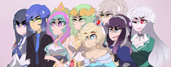 Size: 1300x512 | Tagged: safe, artist:xxsplattack-renxx, princess celestia, human, crossover, fairy tail, hanazono shizuma, humanized, inner moka, kid icarus, kill la kill, moka akashiya, palutena, request, rosalina, rosario to vampire, satsuki kiryuin, sonic the hedgehog, sonic the hedgehog (series), strawberry panic, strawberry panic!, super mario bros., super mario galaxy, ultear milkovich