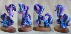 Size: 6527x3132 | Tagged: safe, artist:h1ppezz, starlight glimmer, pony, unicorn, absurd resolution, clothes, craft, female, irl, jacket, mare, photo, sculpture, socks, solo, striped socks, traditional art