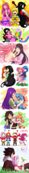 Size: 600x3520 | Tagged: safe, artist:hazurasinner, derpibooru import, applejack, fluttershy, pinkie pie, rainbow dash, bird, canary, human, adventure time, amy rose, crossover, final fantasy, final fantasy xiii, finn the human, homura akemi, humanized, jake the dog, kim possible, lady rainicorn, madoka kaname, marceline, pokémon, princess bubblegum, puella magi madoka magica, shadow the hedgehog, shego, sonic the hedgehog (series), totodile