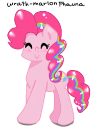 Size: 217x298 | Tagged: safe, artist:wrath-marionphauna, pinkie pie, earth pony, pony, eyes closed, rainbow power, simple background, transparent background