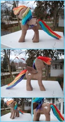 Size: 3530x6580 | Tagged: safe, artist:xofox, derpibooru import, rainbow dash, craft, irl, photo, sculpture, solo, woodwork