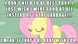 Size: 610x343 | Tagged: safe, edit, edited screencap, screencap, fluttershy, pegasus, pony, best pony, caption, drama bait, image macro, meme, op is a cuck, op is trying to start shit, worst pony