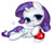 Size: 600x502 | Tagged: safe, artist:catmag, rarity, pony, unicorn, blushing, chibi, cute, ear blush, fire ruby, horn blush, raribetes, simple background, solo, white background