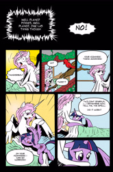 Size: 3260x4952 | Tagged: safe, artist:leon-z, princess celestia, twilight sparkle, twilight sparkle (alicorn), alicorn, bird, pony, comic:returns endings & beginnings, bed, comic