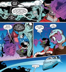 Size: 1396x1521 | Tagged: safe, artist:andypriceart, derpibooru import, idw, king sombra, rabia, radiant hope, pony, umbrum, unicorn, siege of the crystal empire, spoiler:comic, spoiler:comic37, comic, crystal heart, female, magic, male, mare, official comic, stallion, telekinesis