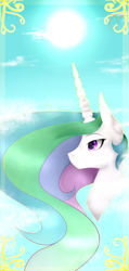 Size: 1024x2154 | Tagged: safe, artist:ataliey, princess celestia, alicorn, pony, bust, portrait, solo, sun