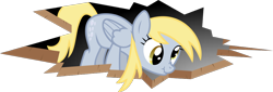 Size: 1000x341 | Tagged: artist needed, source needed, safe, derpy hooves, pegasus, pony, the last roundup, breaking the fourth wall, ceiling pony, cute, derpabetes, female, mare, scrunchy face, silly, simple background, solo, transparent background, vector