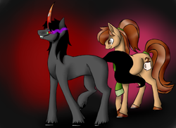 Size: 3656x2665 | Tagged: safe, artist:mjau124, derpibooru import, king sombra, oc, oc:coffee talk, pony, unicorn, unshorn fetlocks