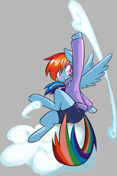 Size: 1274x1920 | Tagged: safe, artist:congee-painting, derpibooru import, rainbow dash, pegasus, pony, semi-anthro, airbending, avatar the last airbender, solo