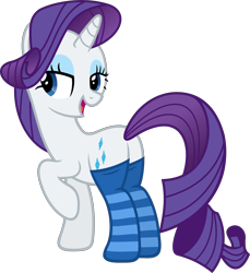 Size: 5496x6000 | Tagged: safe, artist:slb94, rarity, pony, unicorn, absurd resolution, bedroom eyes, clothes, looking at you, looking back, looking back at you, plot, simple background, socks, solo, striped socks, transparent background, vector