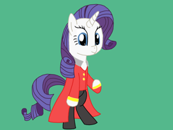 Size: 1600x1200 | Tagged: safe, artist:franzeir, rarity, pony, unicorn, bipedal, clothes, simple background, solo