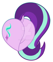 Size: 1600x1879 | Tagged: safe, artist:missmele-madness, starlight glimmer, pony, unicorn, butt, butt only, cutie mark, deviantart watermark, dock, female, glimmer glutes, heart butt, mare, obtrusive watermark, plot, rear view, simple background, solo, transparent background, watermark