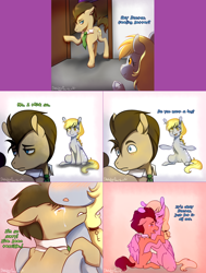 Size: 1702x2254 | Tagged: safe, artist:sketchygarden, derpy hooves, doctor whooves, pony, crying, hug, lovestruck derpy