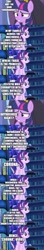 Size: 500x2810 | Tagged: safe, edit, edited screencap, screencap, starlight glimmer, twilight sparkle, twilight sparkle (alicorn), alicorn, pony, unicorn, alternate universe, comic, coronavirus, covid-19, fanfic art, implied daybreaker, implied princess celestia, implied trixie, lunaverse, multiverse, screencap comic