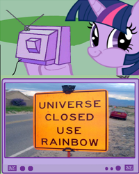 Size: 738x922 | Tagged: safe, derpibooru import, twilight sparkle, exploitable meme, meme, obligatory pony, sign, tv meme, twiface