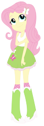 Size: 1263x3613 | Tagged: safe, artist:sketchmcreations, fluttershy, equestria girls, rainbow rocks, big grin, clothes, daydream, inkscape, shine like rainbows, simple background, skirt, solo, transparent background, vector