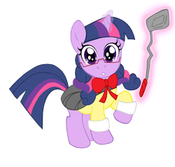 Size: 1000x957 | Tagged: safe, artist:feiyen17, derpibooru import, twilight sparkle, clothes, golf club, homura akemi, puella magi madoka magica, solo