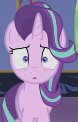 Size: 457x708 | Tagged: source needed, safe, artist:agrol, starlight glimmer, pony, unicorn, cropped, female, i've seen some shit, mare, shocked, shocked expression, shrunken pupils, solo, twilight's castle, wide eyes