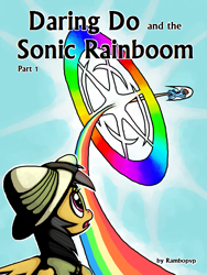 Size: 600x800 | Tagged: safe, artist:rambopvp, derpibooru import, daring do, rainbow dash, pegasus, pony, daring do and the sonic rainboom, sonic rainboom