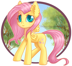 Size: 1240x1139 | Tagged: safe, artist:0okami-0ni, fluttershy, pegasus, pony, cute, floating wings, solo, tree