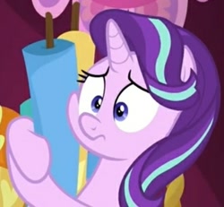 Size: 388x358 | Tagged: safe, screencap, starlight glimmer, pony, unicorn, a-dressing memories, spoiler:a-dressing memories, spoiler:mlp friendship is forever, cheek squish, cropped, cute, glimmerbetes, hug, squishy cheeks