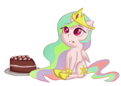 Size: 7016x4961 | Tagged: safe, artist:heiwa98, princess celestia, alicorn, pony, absurd resolution, blatant lies, cake, cakelestia, female, food, mare, simple background, solo, transparent background