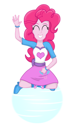 Size: 1260x1980 | Tagged: safe, artist:deannaphantom13, pinkie pie, equestria girls, airbending, avatar the last airbender, balloon, boots, bracelet, clothes, crossover, high heel boots, jewelry, simple background, skirt, solo, transparent background