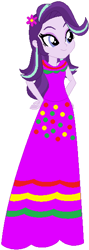 Size: 210x587 | Tagged: safe, artist:selenaede, artist:user15432, starlight glimmer, human, equestria girls, base used, cinco de mayo, clothes, dress, flower, flower in hair, hand on hip, pink flowers, purple dress