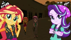 Size: 800x450 | Tagged: safe, starlight glimmer, sunset shimmer, equestria girls, mirror magic, spoiler:eqg specials, 3d, grand theft auto, gta san andreas