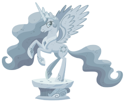 Size: 8500x7000 | Tagged: safe, artist:tardifice, princess celestia, alicorn, pony, a friend in deed, absurd resolution, female, mare, rearing, simple background, solo, spread wings, statue, transparent background, vector