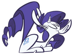 Size: 956x704 | Tagged: safe, artist:crackiepipe, rarity, pony, unicorn, prone, simple background, solo, white background