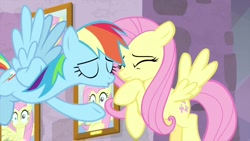 Size: 1280x720 | Tagged: safe, derpibooru import, screencap, fluttershy, rainbow dash, pegasus, pony, teacher of the month (episode), spoiler:interseason shorts, context is for the weak, duo, out of context, shipping fuel