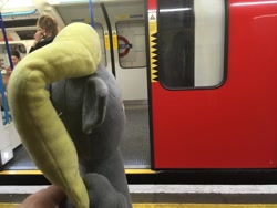 Size: 1024x768 | Tagged: safe, derpy hooves, pegasus, door, irl, london, london underground, metro, photo, plushie, tube, victoria station