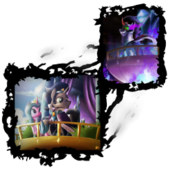 Size: 3402x3468 | Tagged: safe, artist:ruhisu, derpibooru import, idw, king sombra, radiant hope, crystal pony, pony, crystal empire, female, good king sombra, hopebra, male, princess radiant hope, queen radiant hope, shipping, straight