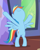 Size: 399x500 | Tagged: safe, derpibooru import, screencap, rainbow dash, pegasus, pony, top bolt, bipedal, cropped, female, mare, smiling, spread wings, stretching, wings