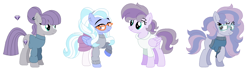 Size: 1526x436 | Tagged: safe, artist:fandom-crockpot, artist:mlpfangirl17, artist:selenaede, maud pie, sugarcoat, oc, oc:rock candy (ice1517), oc:sweetie pie (ice1517), earth pony, pegasus, pony, alternate hairstyle, base used, clothes, ear piercing, earring, equestria girls ponified, eyeshadow, family, female, glasses, headband, hoodie, icey-verse, jewelry, magical lesbian spawn, makeup, mare, maudcoat, mother and child, mother and daughter, next generation, offspring, parent and child, parent:maud pie, parent:sugarcoat, parents:maudcoat, piercing, ponified, raised hoof, simple background, sisters, skirt, socks, stockings, sweater, thigh highs, white background, wrong cutie mark