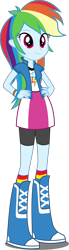 Size: 1471x5316 | Tagged: safe, artist:xebck, derpibooru import, rainbow dash, equestria girls, friendship games, absurd resolution, canterlot high, clothes, hand on hip, simple background, skirt, solo, transparent background, vector, wondercolts