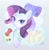 Size: 887x900 | Tagged: safe, artist:sibashen, rarity, pony, unicorn, blushing, bust, colored pupils, cute, fabric, glowing horn, lace, levitation, looking at you, magic, mannequin, no pupils, portrait, raribetes, solo, spool, telekinesis, thread